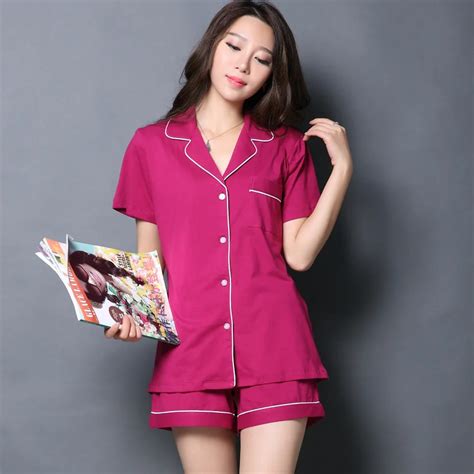 Top Quality 100 Cotton Women Pajama Sets Summer Ladies Pyjamas Cotton Short Sleeve Sleepwear