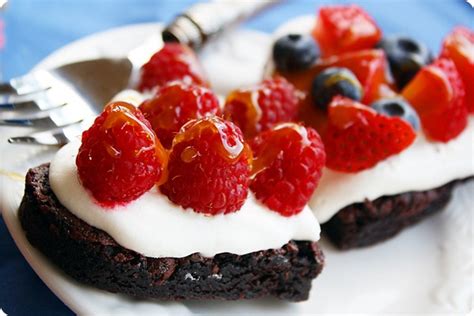 99s are popular this evening…. Brownie, Cream and Fresh Fruit Tarts - The Comfort of Cooking