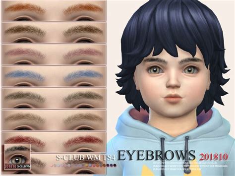 S Club Wm Ts4 Eyebrows 201810 Sims Hair Eyebrows Toddler Curly Hair