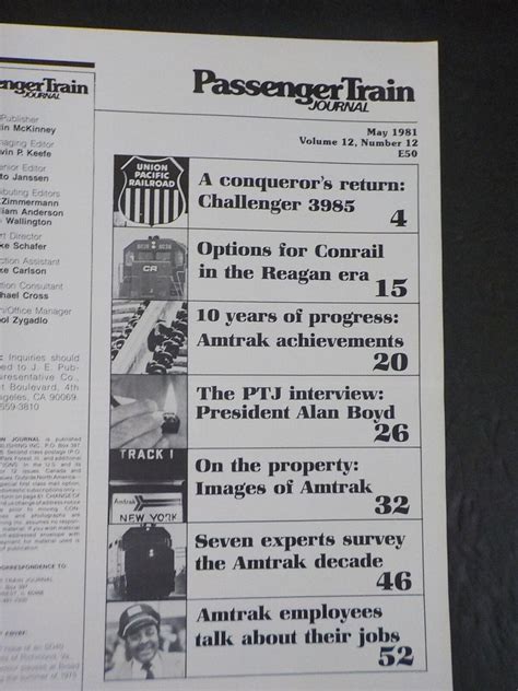 Passenger Train Journal 50 1981 May Ptj A Decade Of Amtrak