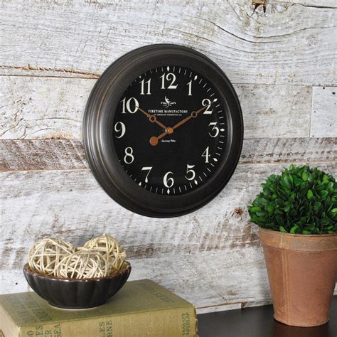 Firstime 85 In Black Round Onyx Wall Clock 25631 The Home Depot