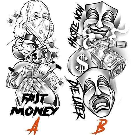 Top Hood Money Tattoo Drawing In Cdgdbentre