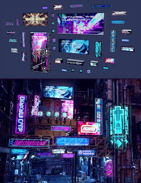 Cyberpunk Neon Signs Daz 3d