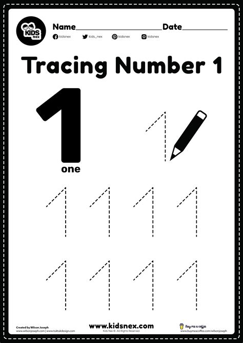 Printable Number 1 Tracing Worksheets Hot Sex Picture
