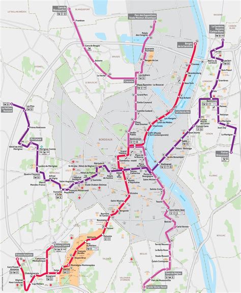 Plan Ligne De Tram Bordeaux Métropole 2017 By Office De Tourisme De