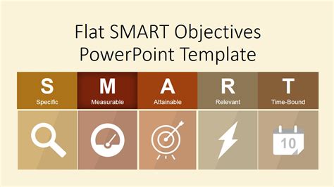 Flat Smart Objectives Powerpoint Template Slidemodel