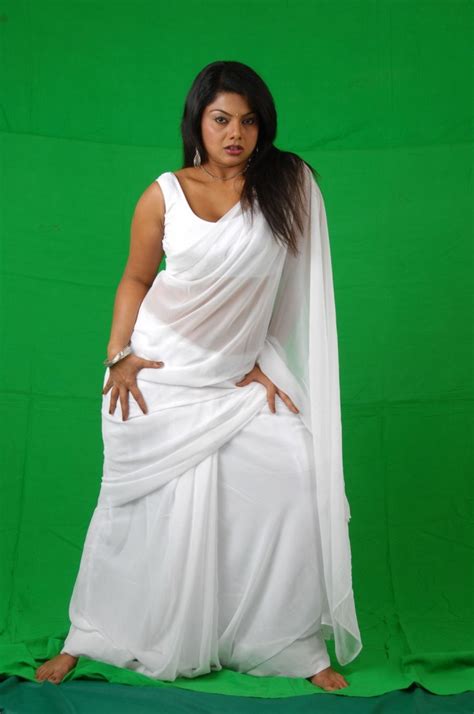 Swati Varma Sexy See Through White Saree And Blouse Indian Actress