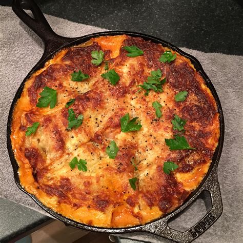 Homemade Cast Iron Skillet Lasagna Rfood
