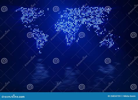 Digital Blue World Map Royalty Free Stock Images Image 26834759