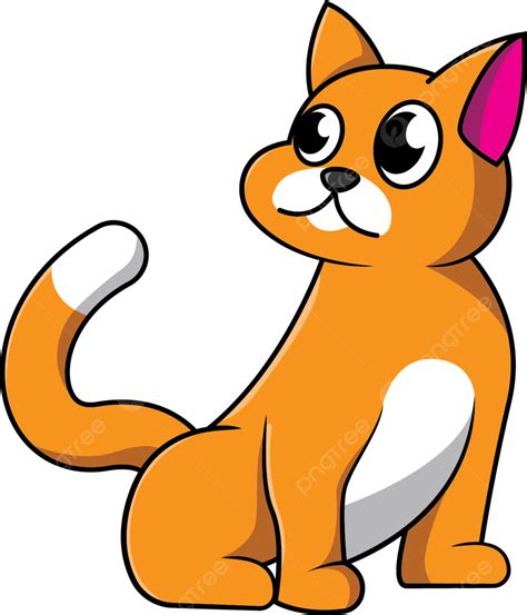 Gambar Kartun Kucing Oranye Kucing Kartun Ilustrasi Png Dan Vektor