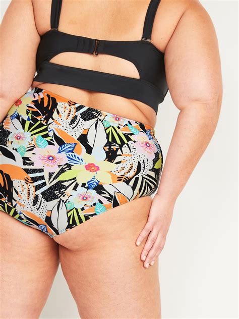 high waisted secret smooth ruched plus size swim bottoms old navy
