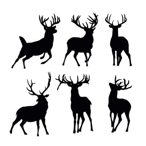 Premium Psd Collection Of Deer Silhouettes