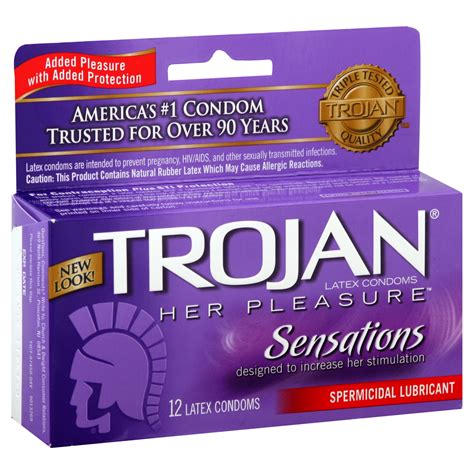 Trojan Brand Trojan Her Pleasure Latex Condoms Sensations 12 Condoms