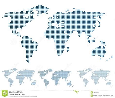 World map in pixels. stock vector. Illustration of illustration - 38395692
