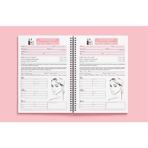 Caderno Ficha Anamnese Maquiagem Shopee Brasil