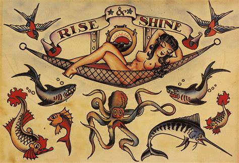 Sailor Jerry Tattoo Art Flash 13x19 Photo Print Etsy
