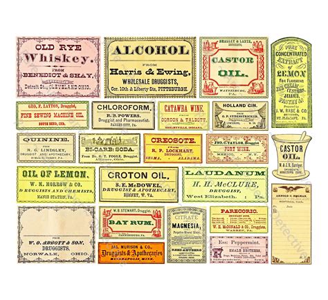 Antique Apothecary Labels Pharmacy And Chemist Stickers For Etsy
