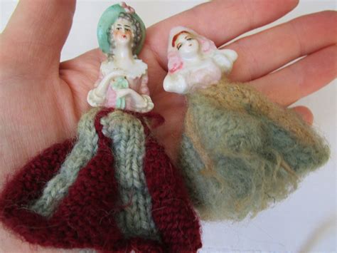 antique pin dolls pincushion dolls 1920s ceramic half dolls etsy uk