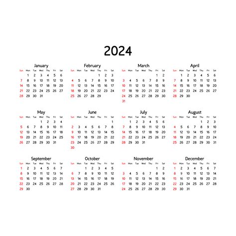 Plantilla De Calendario De Escritorio Simple 2024 Png Dibujos
