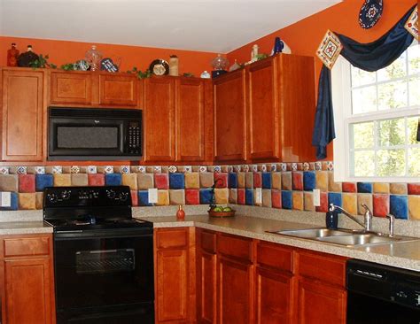 The rectangular shapes give the tiles a modern and clean feel, so you won't need to change them for a long time. Hand-painted tile backsplash | Faux tiles, Kitchen dining room, Kitchen