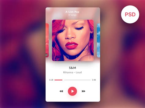 Free Simple Music Player App Widget Psd At Freepsdcc