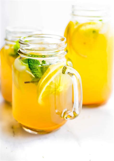 Zingy Turmeric Ginger Lemonade With Mint Paleo Vegan Turmeric