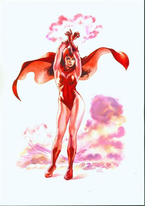 Scarlet Witch Sexy 11x17 Pinup Watercolor By Ray Lago Comic Art