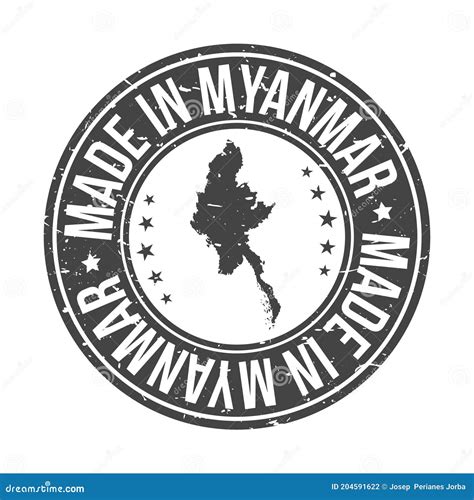 Made In Myanmar Map Quality Original Stamp Design Vector Art Seal