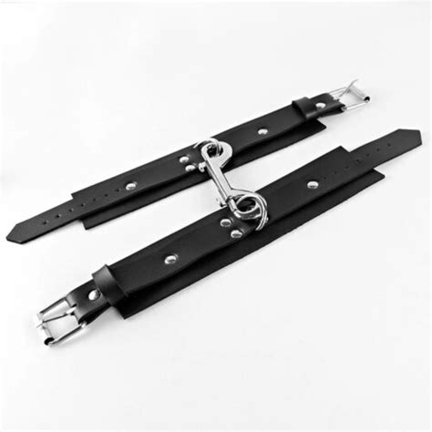 Schwarz Kunstleder Handschellen Mit Extra Ketten Armbänder Sex Bondage