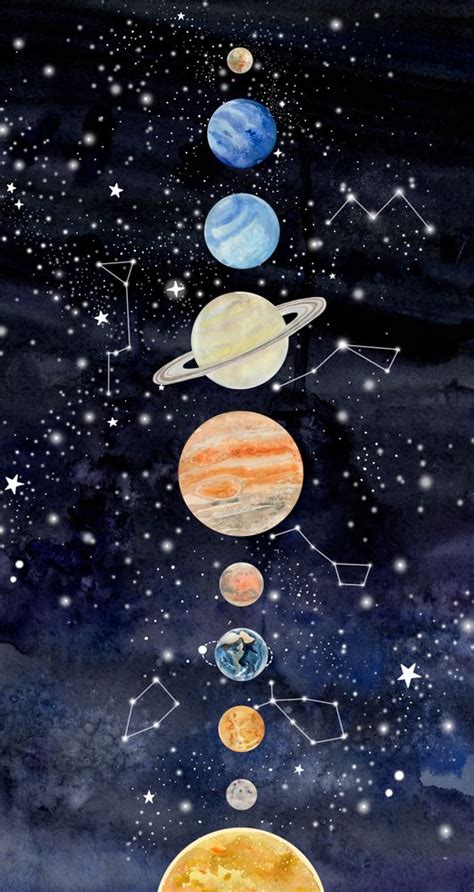 Solar System Art Print By Leanya X Small Planet Painting Solar