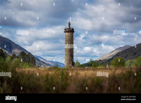Glenfinnan Monument In The Scottish Highlands Close To Fort William
