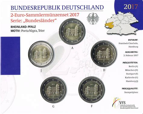 Allemagne Série 2 Euro Commémoratives 2017 Rhénanie Palatinat Porta