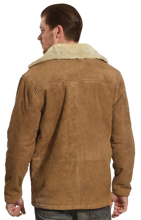 China Leather Mens Sherpa Lined Suede Coat Sheplers