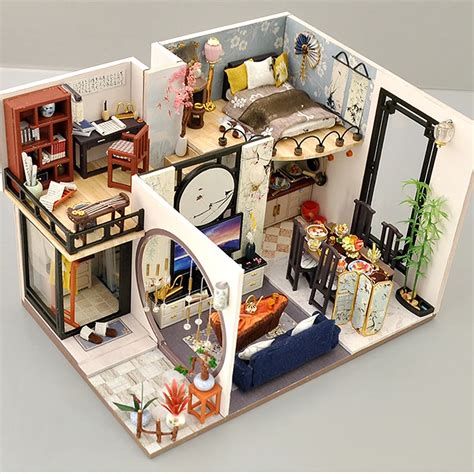 Art And Collectibles Diy Miniature Dollhouse With Furniture Kit Children