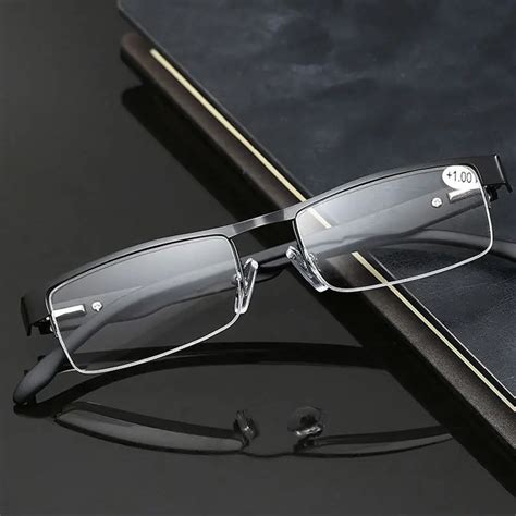 men reading glasses alloy square frame hyperopia prescription eyeglasses male retro reading