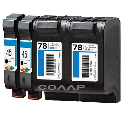 4pack Replacement Ink Cartridges For Hp 45 78 Deskjet 930c 980c