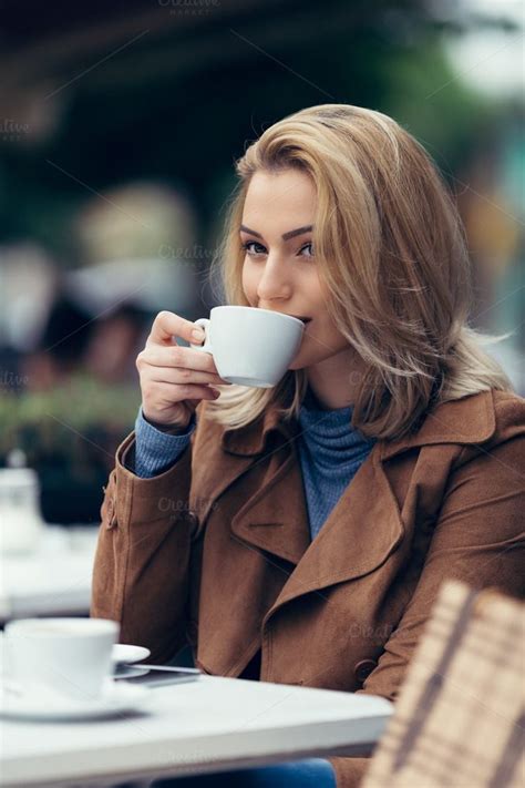 Modern Woman In Cafe Bar Containing Beautiful Young And Modern Coffee Girl Coffee Shop