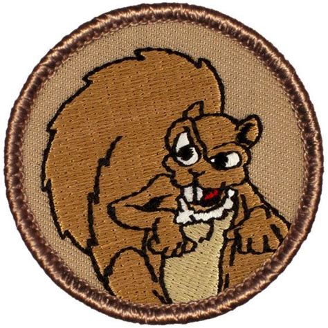 Rabid Squirrel Patch 385 2 Inch Diameter Embroidered Patch Etsy