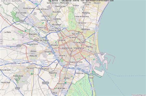 Alle öffentlichen verkehrsmittel auf der karte von valencia! Karte von Valencia / València :: Spanien Breiten- und ...