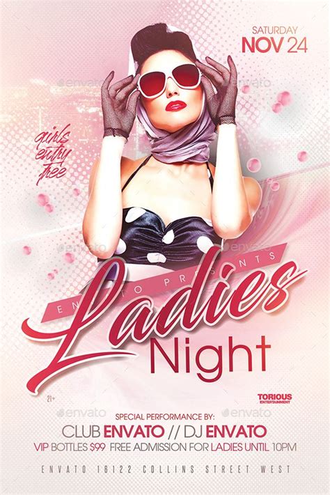 Ladies Night Flyer Template Ladies Night Ladies Night Party Graphic
