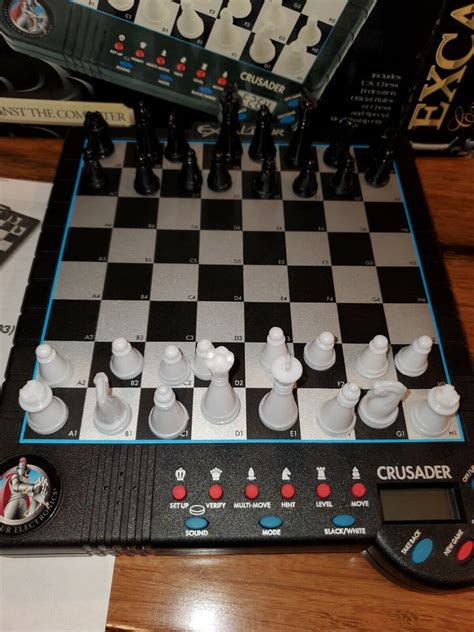 Excalibur Crusader 2 In 1 Electronic Chess And Checker Game Complete