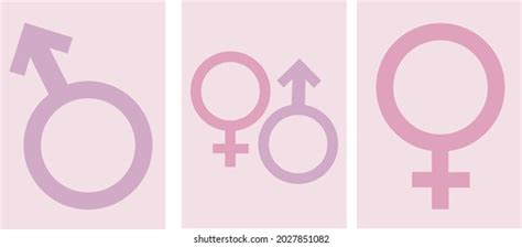 Collection Posters Icons Gender Characteristics Man Stock Vector