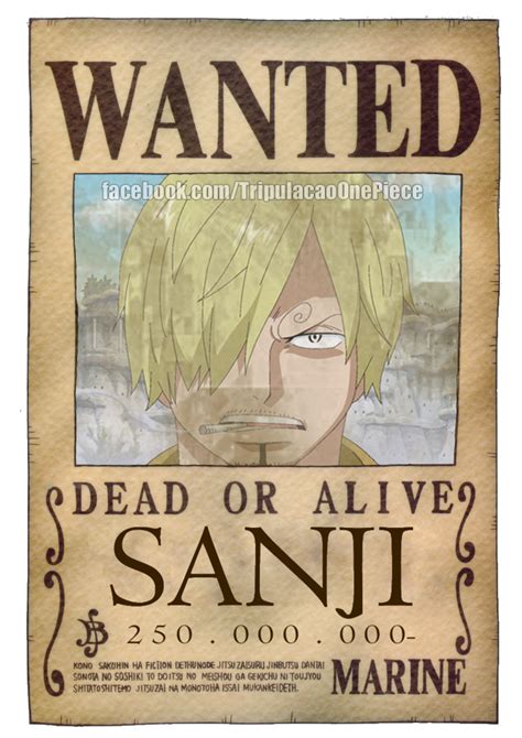 Do not forget to download the fonts so that your poster is more realistic! One Piece - Sanji Pos TS Bounty by TripulacaoOnePiece on ...