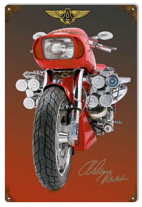 Custom Made Arlen Ness Original Motorcycle Signature Series 12x18
