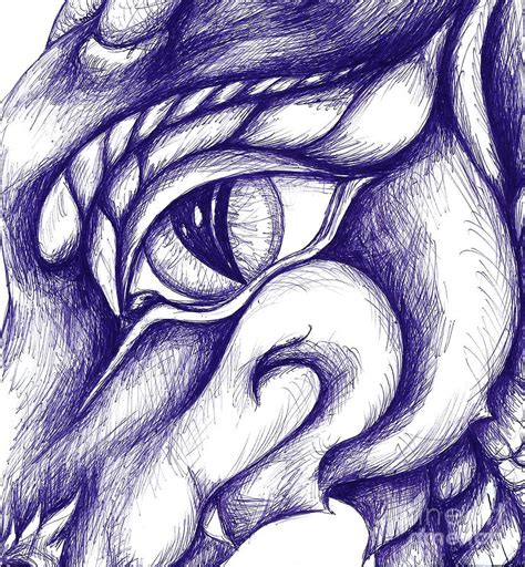 Pen Dragon Drawing By Dianna West