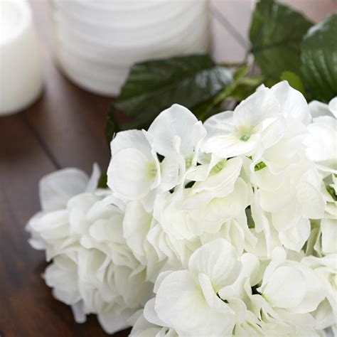 White Artificial Hydrangea Bush Bushes Bouquets Floral Supplies