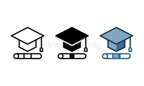 Educational Icon Represented By A Graduation Cap And Diploma Stock