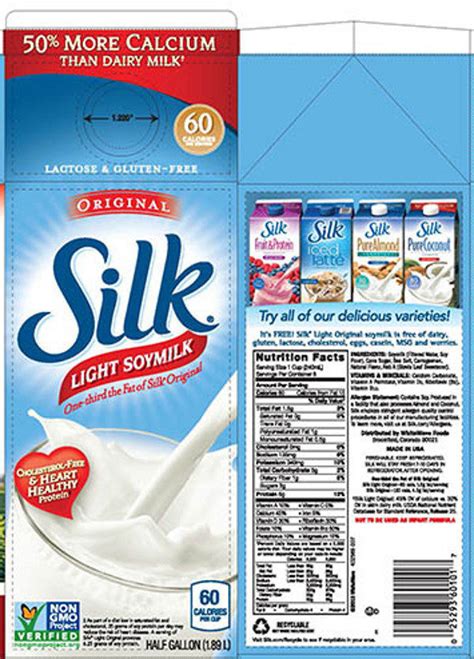 Silk Light Soy Milk Nutrition Label Nutrition Ftempo