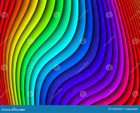 Bright Rainbow Wavy Abstract Background Vector Illustration Stock