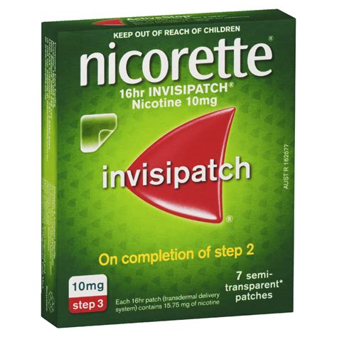 nicorette invisipatch 16hr step 3 10mg 16hr 7 patches discount chemist